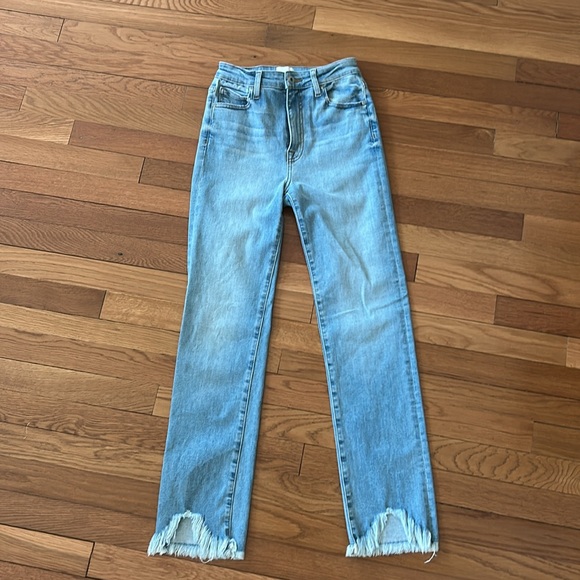 Jonathan Simkhai -River high rise, raw edge, crop organic Denim Jeans - Picture 2 of 9